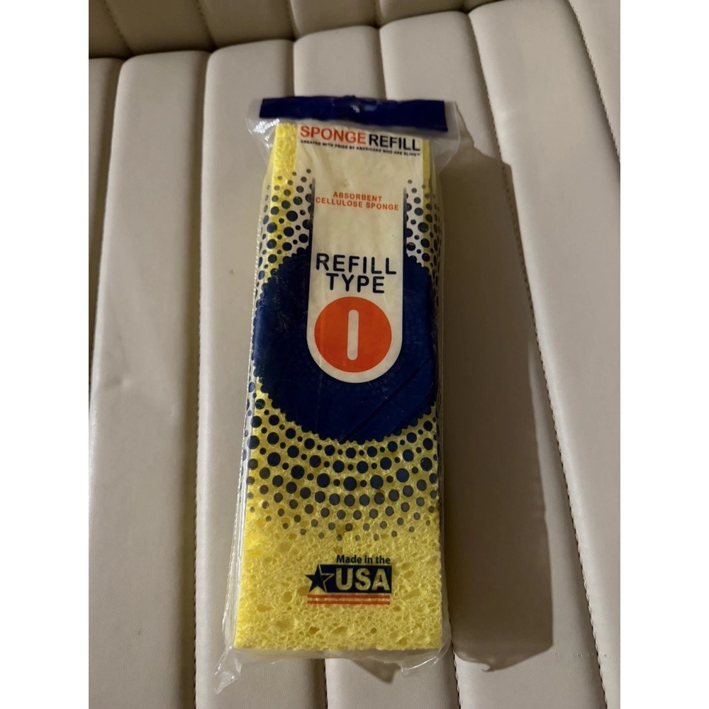Sponge Mop REFILL TYPE i yellow cellulose squeeze Head butterfly pad 9.5"x3" LCI